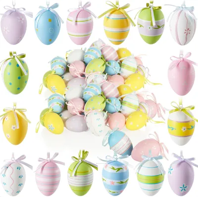 Produktbild von com-four® 72x Deko-Aufhänger Ostern - Ostereier aus Kunststoff zum Aufhängen