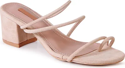 Produktbild von topschuhe24 2106 Damen Velours Sandaletten Pantoletten, Farbe:Beige, Größe:40 EU