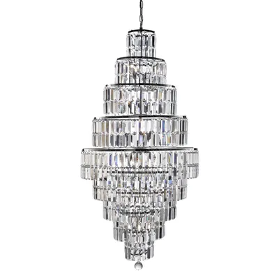 Produktbild von Klassische Aufhängung Empire Stahl Chrom Kristall 1 Licht E14