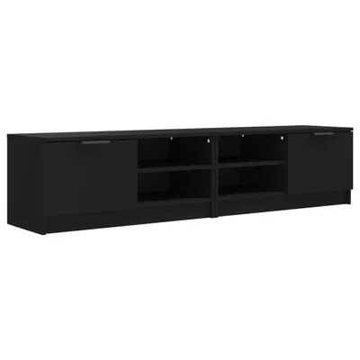 Produktbild von vidaXL TV-Schränke 2 Stk. Schwarz 80x35x36,5 cm Holzwerkstoff