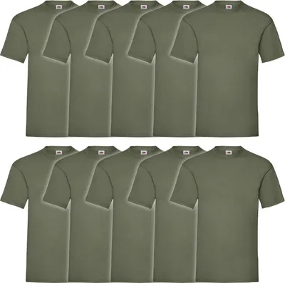 Produktbild von 10er Pack Fruit of the Loom Valueweight T-Shirt Farbe: oliv Größe: 3XL