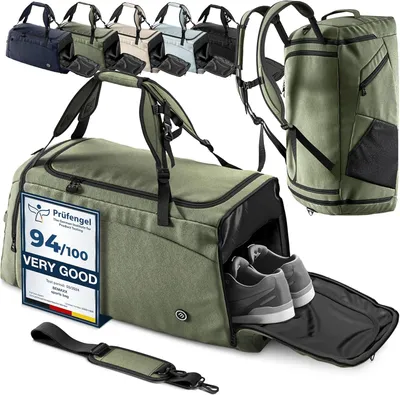 Produktbild von Sporttasche 40/60L, mit Schuhfach und Nassfach, Rucksackfunktion, für Training