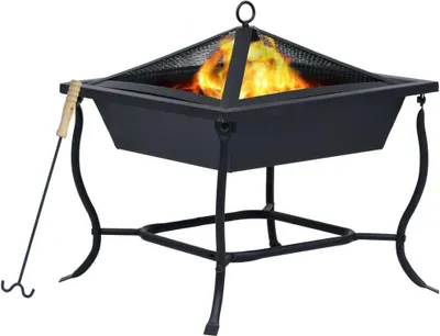 Produktbild von "im Angebot" Feuerstelle Schwarz 42x42x45 cm Stahl - Feuerkörbe & -schalen CC20071