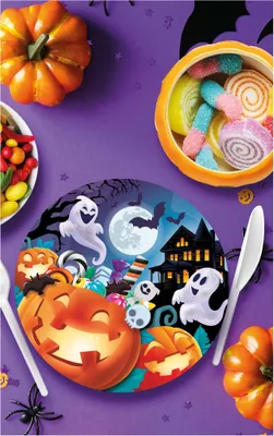 Produktbild von HALLOWEEN Pappteller Kürbisse 23cm 6St.