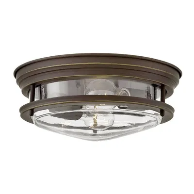 Produktbild von Elstead Hadrian Deckenleuchte E27 2-fach Ölgeriebene Bronze Klar IP44