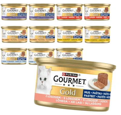 Produktbild von Purina Gourmet Gold Mousse, 12 x 85 g Nassfutter für Katzen, Geschmacksrichtungen