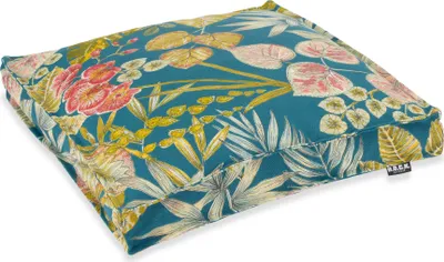 Produktbild von H.O.C.K. Eliza-Bouquet Outdoor Sitzkissen Blumen-Motiv 40x40x5cm petrol
