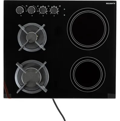 Obrázok produktu pre Klarstein Plynový sporák 2-horáky a 2 sklokeramické varné dosky, 6,4 kW vstavaný plynový sporák na vnútorné použitie, plynový sporák z nehrdzavejúcej ocele do obytných áut, 2-horákový plynový sporák, moderný vstavaný plynový sporák, plynový sporák