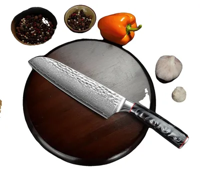 Obrázek produktu pro Kuchařský nůž, 67 vrstev damascénské oceli, ergonomický design, kuchařský nůž