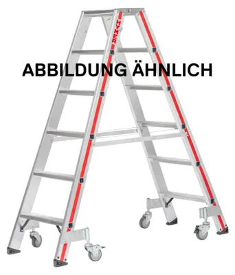 Produktbild von Hymer Stufenstehleiter mit Rollen 2x4 Stufen