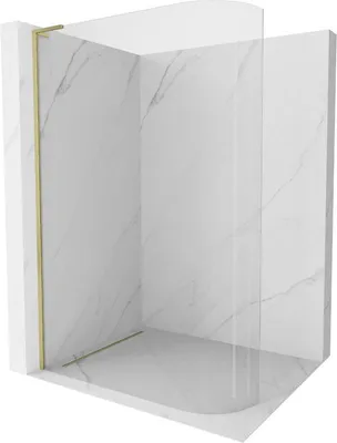 Produktbild von Mexen Kioto L Duschwand gebogen Walk-in 120 x 200 cm, transparent, gebürstetes Gold - 800-120-103-55-06