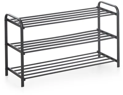 Productafbeelding van Karin, zwarte schoenenkast met 2 planken.