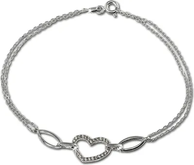 Image de SilberDream Bracelet femme coeur blanc argent sterling scintillant 19cm blanc SDA423W
