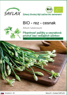 Obrázok produktu pre SAFLAX - BIO - rez - cesnak - Allium tuberosum - 100 Semená