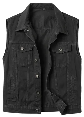 Produktbild von Solidchoice – Jeansjacke ohne Ärmel für Herren – Eng anliegende Jeansweste