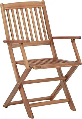 Produktbild von 8 klappbare Gartenstühle aus massivem Akazienholz für Terrasse und Hof, platzsparend zusammenklappbar, mit geölter Oberfläche, pflegeleicht, bis 110 kg belastbar