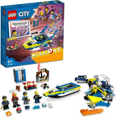 Produktbild von LEGO 60355 City Detektivmissionen der Wasserpolizei, mit Boot und 4 Minifiguren