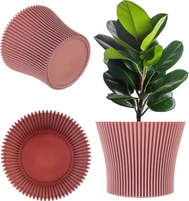 Produktbild von KADAX Blumentopf Blumentopf 15cm Pflanzenabdeckung Blumenständer Kunststoff Rosa