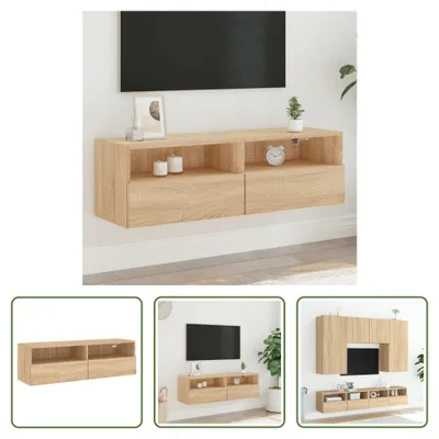 Imagen del producto de El mueble de televisión "Living Store" en roble Sonoma, de 100x30x30 cm, fabricado en material de madera