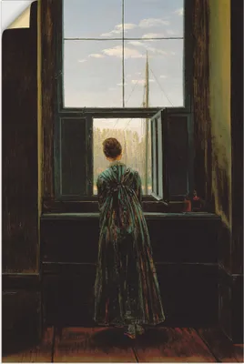 Produktbild von ARTland Wandbild, selbstklebend Frau am Fenster. 1822 Größe: 80x120 cm