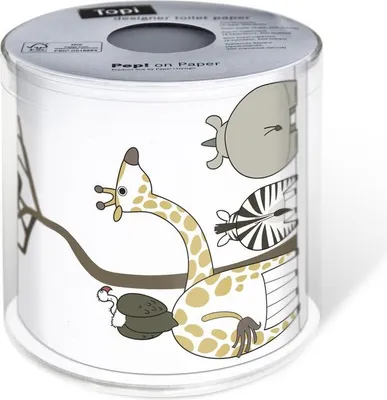 Produktbild von Toilettenpapier Rolle Animals - Lustige Tiere aus Afrika 3-lagig