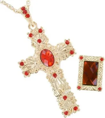 Image de Ensemble de bijoux Saint-Nicolas Deluxe : croix et bague, rectangulaire