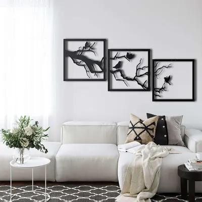 Obrázok produktu pre Wallity, elegantné kovové doplnky na stenu, čierna farba, 38 x 38 cm | 100% kov