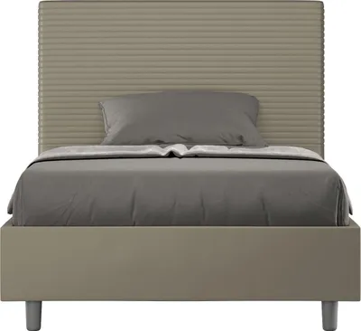 Produktbild von ITYHOME - Gepolstertes Bett mit Bettkasten 120x200 mit Kunstlederbezug Cappuccino Focus
