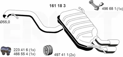 Produktbild von ERNST 161183 Endschalldämpfer für SKODA YETI (5L) Auspuff