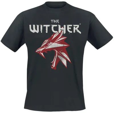 Produktbild von The Witcher T-Shirt Herren Wolf Symbol schwarz Fan-Merch, Gaming 100% Baumwolle L