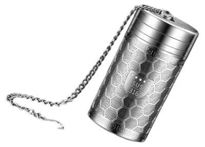 Immagine prodotto di INF Infusore per tè spirale in acciaio inossidabile 316L - Filtro cilindrico a rete fine, argento, facile da pulire