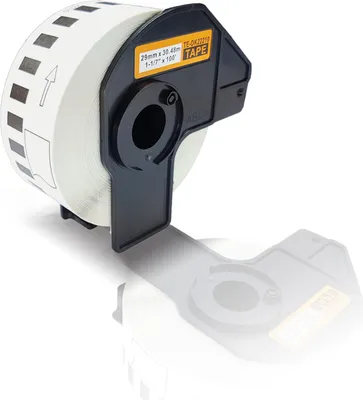 Produktbild von Print-Klex Kompatible Etiketten-Rolle kompatibel mit Brother P-Touch DK-22210 P-Touch QL 580 Series QL 650TD QL 700 QL 710W QL 720NW DK22210 30,48m x 29mm Endlos Adress Etiketten Label Office Serie