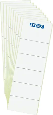 Produktbild von Stylex Ordner Rückenschilder - breit, selbstklebend, 10 Stück