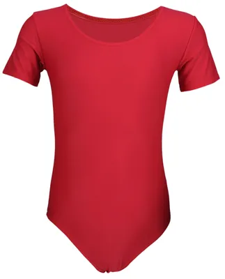 Produktbild von Aquarti Mädchen Kurzarm Ballettanzug Einfarbig, Farbe: Rot, Größe: 146