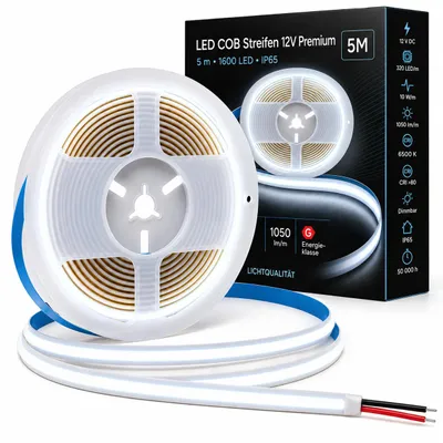Produktbild von MasterLED LED Strip COB Kaltweiß 6500K 12V 5 m 1600 LED IP65 dimmbar