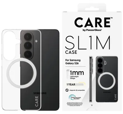 Zdjęcie produktu dla PanzerGlass CARE™ by ® SL1M Case Transparent w. Qi Samsung Galaxy S26, Pokrowiec, Samsung, Samsung - Galaxy S26, 16 cm (6.3"), Przezroczysty