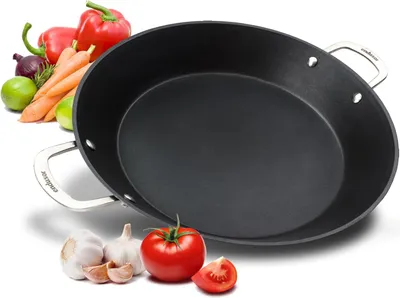 Immagine prodotto di Padelle per paella da 38 cm, per 6-8 persone, in alluminio, con rivestimento antiaderente, adatte per induzione