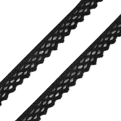 5m Klöppelspitze 12mm breit schwarz