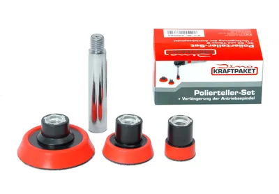 Produktbild von Dino KRAFTPAKET M14-Set Stützteller Polierteller 30mm 50mm 75mm mit Verlängerungsadapter (80mm) für Rotations-Poliermaschine