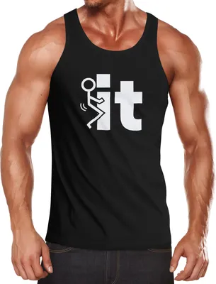 Produktbild von Herren Tanktop FunShirt Fuck it Strichmännchen Fun Moonworks®  XXL