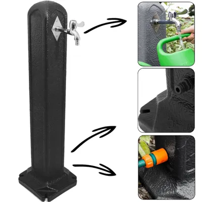Produktbild von Vodný stĺp Záhradná cisterna Záhradná batéria H 91,5 cm Voľne stojaci čierny hydrant