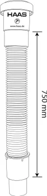 Produktbild von HT Anschlussschlauch flexibel, 750 mm, Muffe DN 50, Spitzende DN 40/50, grau
