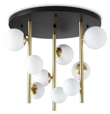 Produktbild von Moderne Deckenleuchte Perlage Metall Schwarz 9 Lichter G9 15W 3000K Ip20