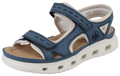 Produktbild von RIEKER Damen Trekkingsandale blau Kunstleder - Größe: 40