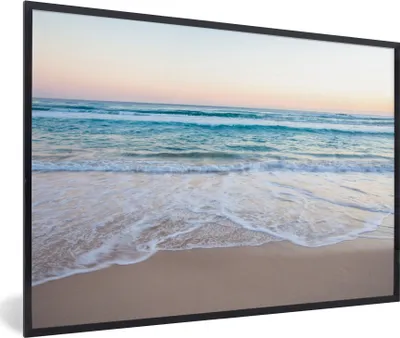 Produktbild von MuchoWow® MuchoWow® Gerahmtes Poster Strand - Meer - Pastell 30x20 cm - Poster mit zchwarzem Bilderrahmen - Kunstdruck - Bild-Poster
