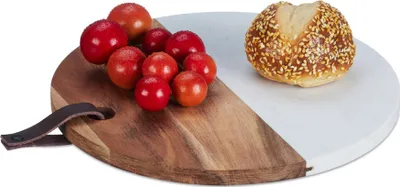 Obrázok produktu pre Okrúhla doska na krájanie z dreva a mramoru
