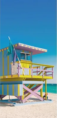 Produktbild von Textilposter Palm Beach Strand XXL Banner Poster aus Stoff ca 90 x 180 cm