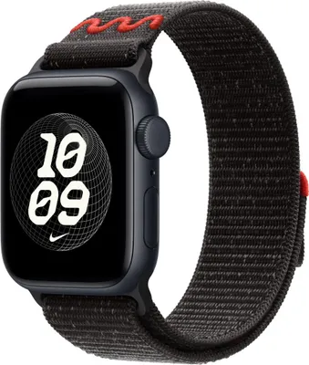 Produktbild von Apple Nike Sport Loop Band Schwarz Nylon, Recyceltes Polyester, Elasthan