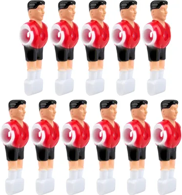 Produktbild von Sportime Kickerfigur "Stürmer", Rot-Schwarz, 11er Team inkl. Schrauben und Muttern