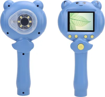 Zdjęcie produktu dla Mikroskop ręczny dla dzieci, 2,5 K, 48 MP, przenośny, 2-calowy ekran, 8-krotny zoom, cyfrowy, do nauki, niebieski